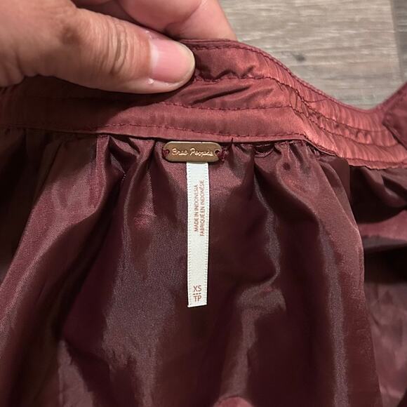 Free People Lightweight Maroon/Burgundy/Red Bomber Jacket Size Extra Small - Picture 6 of 8